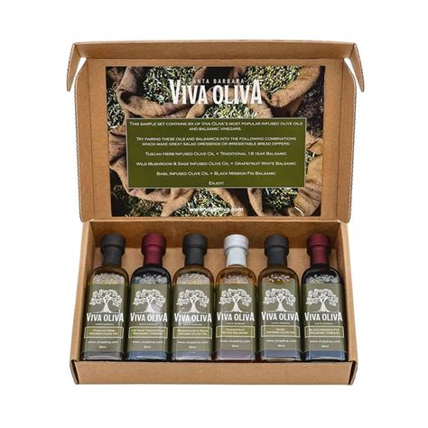 Six 60ml 2oz Variety T Set Premium Flavored Extra Virgin Olive