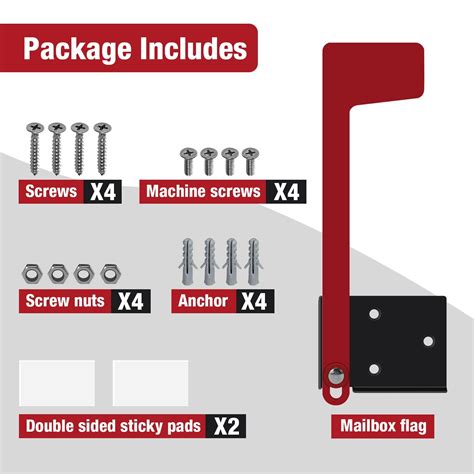 Snapklik.com : Mailbox Flag Replacement Kit, Galvanized Steel Flag For