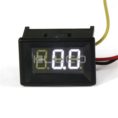 Mini Digital Volt Gauge Dc 0100v White Led Voltmeter Dc 12v 24v