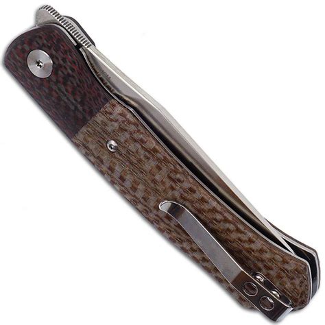 QSP Gannet Knife QS137-B - Satin 154CM Clip Point - Brown Micarta with ...