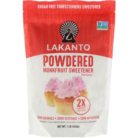 Lakanto Powdered Monkfruit Sweetener With Erythritol Lb G Iherb