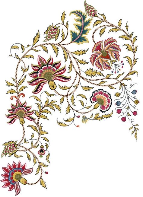 An Ornate Design With Flowers And Leaves