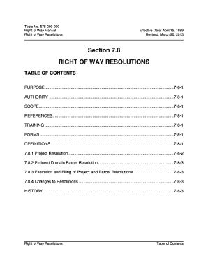 Fillable Online Right Of Way Manual Section Right Of Way