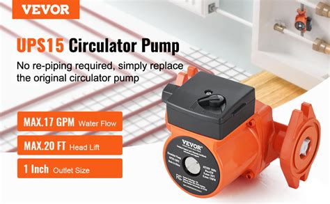 VEVOR UPS FC Hot Water Circulation Pump V W GPM Recirculating Pump VEVOR US