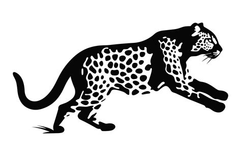 Cheetah Vector Black And White Silhouette Running Cheetah Silhouette