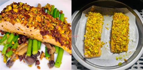 Pistachio Crusted Salmon Bakar 6 Minit Je Guna Air Fryer