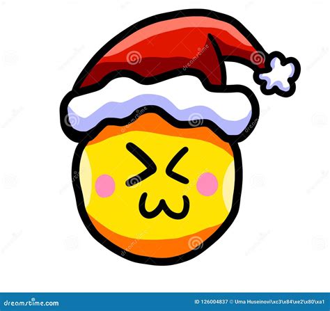 Adorable Christmas Emoticon Stock Illustration Illustration Of