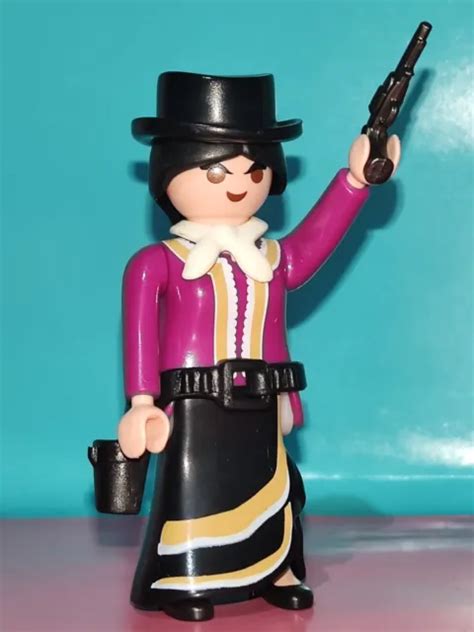 Playmobil Figura Mujer Pistolero Forajido Oeste Vaquero Cowboy Vaqueros