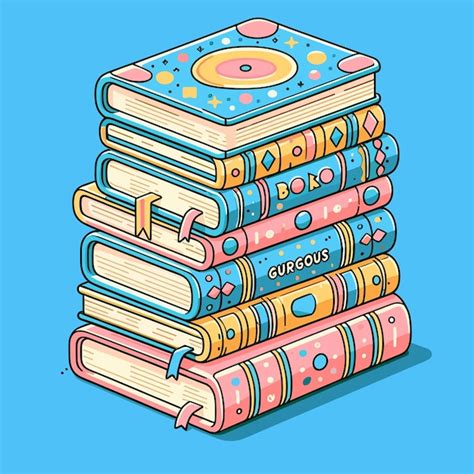 Pila de libros coloridos ilustración vectorial generada ai Vector Premium