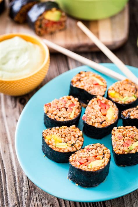 Mexican Sushi with Spanish Rice and No-Cook Walnut Taco Meat