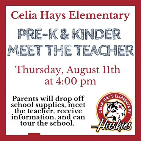 Pre K And Kindergarten Meet The Teacher Celia Hays Elementary