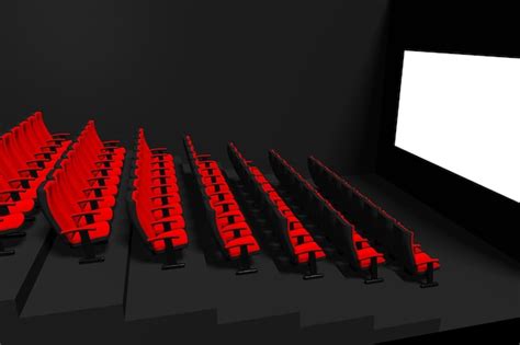 Premium Photo | Seats and screen in cinema movie theater 3d illustration