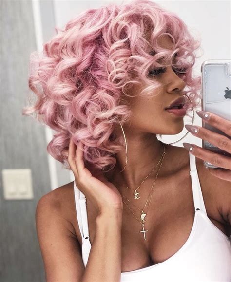 Icy Girl ️ Funky Curly Hair Curly Hair Styles Pink Hair