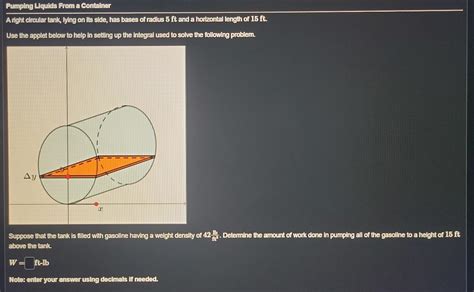 Solved A Right Circular Tank Lying On Its Side Has Bases Chegg