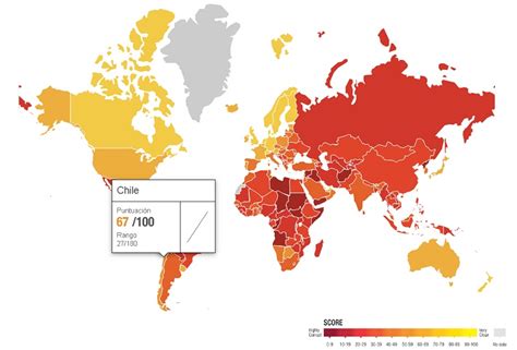 Chile cae un puesto en el ránking de los países más y menos corruptos