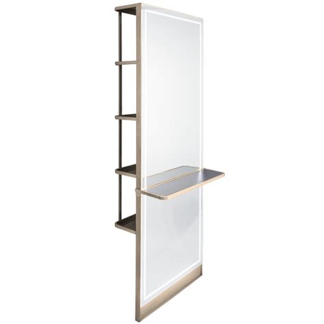 The Madrid Styling Unit With Storage And Shelf Gold By Sec Salon