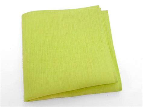 Irish Linen Pocket Square In Chartreuse Green Linen Pocket Square