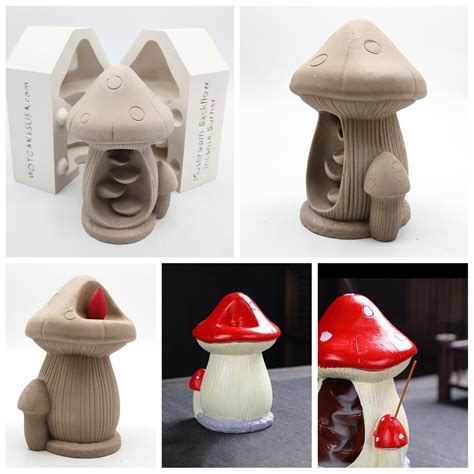 Mushroom Backflow Incense Burner Mold Ceramic Plaster Slip Casting