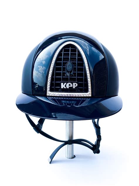 KEP Helmet Cromo Textile Polish With Swarovski Frame Navy