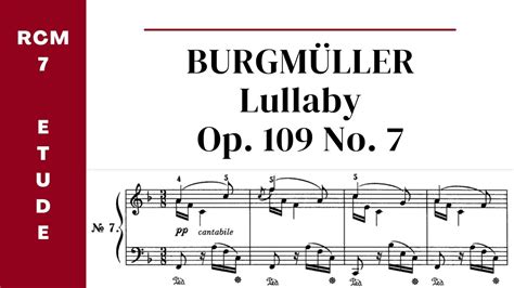 Burgm Ller Lullaby Op No Rcm Level Etude Sheet Music