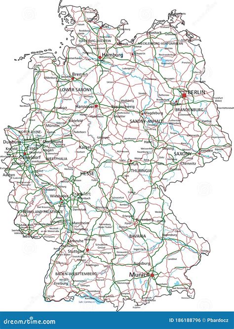 Germany Road And Highway Map. Vector Illustration | CartoonDealer.com ...