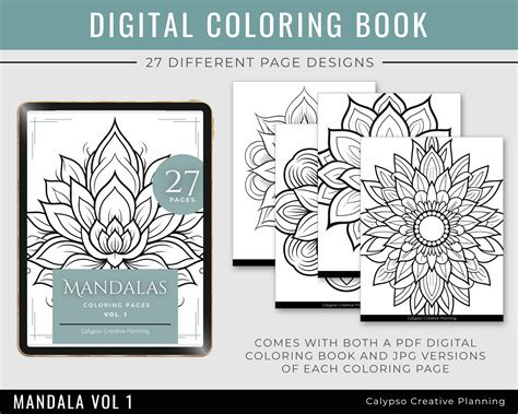 Digital Coloring Book - Mandalas Vol 1 - Calypso Creative Planning