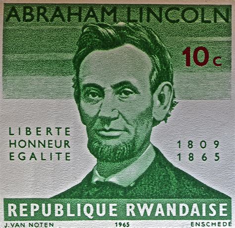 1965 Rwanda Abraham Lincoln Stamp Photograph by Bill Owen