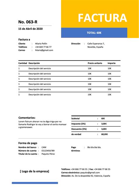 Modelo De Factura Rectificativa En Word Y Excel Gratis Images Porn