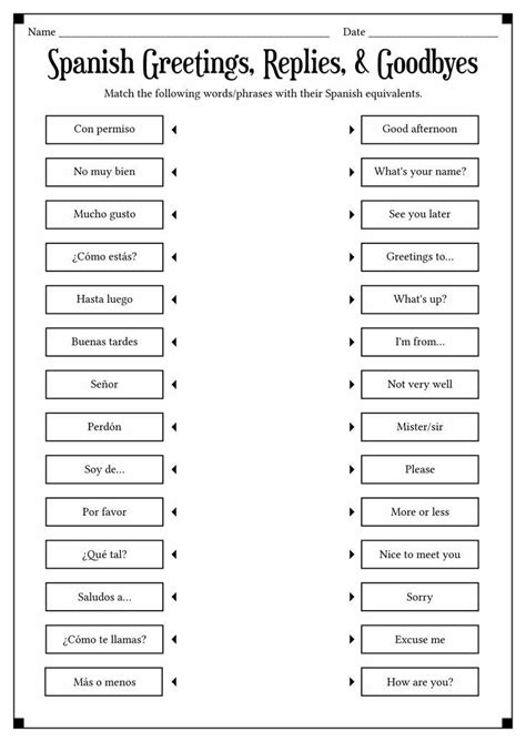 A Personal In Spanish Worksheet Basic Spanish Words Spanish Words For Beginners Elementary