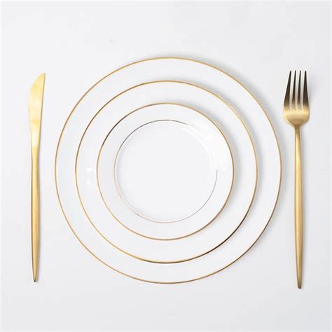 gold rim dinner plates ceramic dishes plates sets dinnerware in 2024 ...