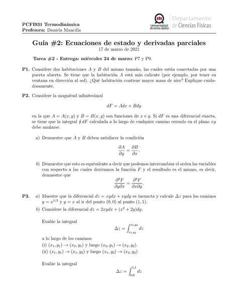 Guia Termodinamica Pcfi Termodin Amica Profesora Daniela