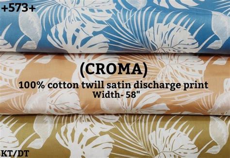 Casual Croma Cotton Twill Satin Discharge Print Machine Wash