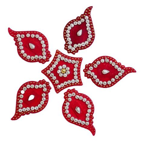 Red Acrylic Sticker Rangoli