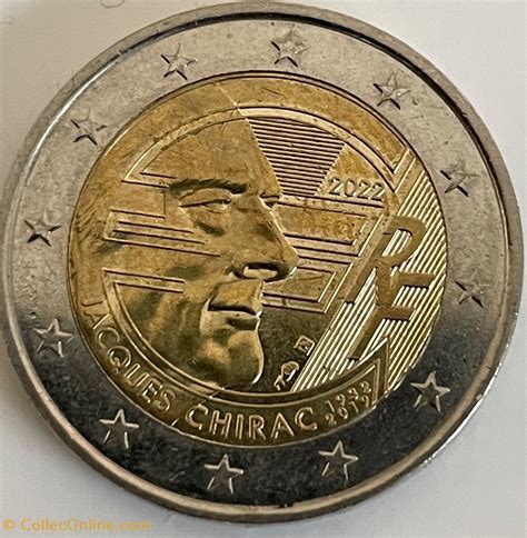 2 euros Jacques Chirac 2022 Moedas Euro França Euro France