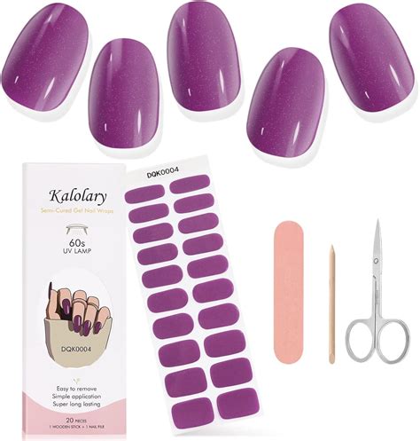 Kalolary Gel Nail Polish Strips Semi Cured Nail Gel Art Sticker