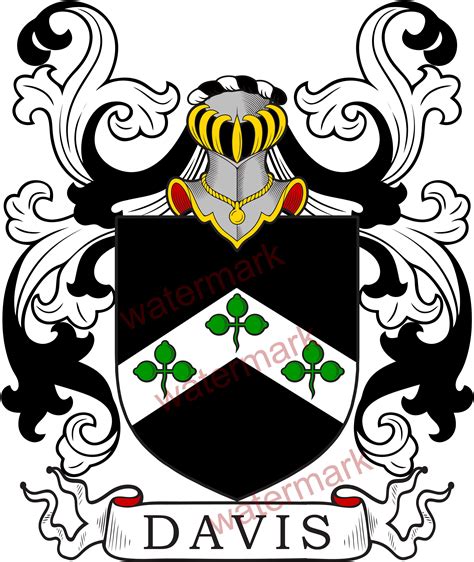 Davis Family Crest Digital Download Davis Coat of Arms JPG File Heraldry, Genealogy, Ancestry ...