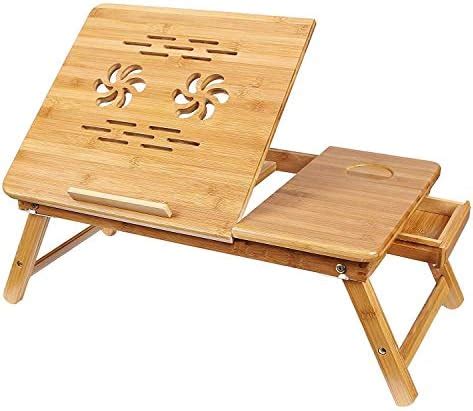 Snazzy Bamboo Laptop Desk Adjustable Portable Breakfast Serving Bed