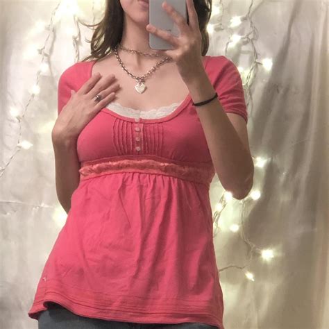 The Most Cutest Deep Pink Babydoll Top By Hollister Depop