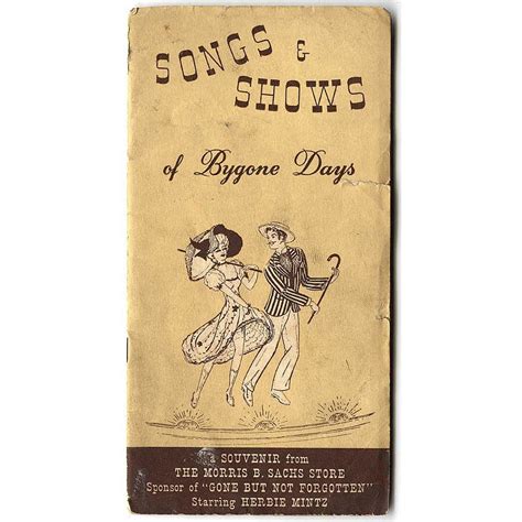 Songs & Shows of Bygone Days (Book) – Elderly Instruments