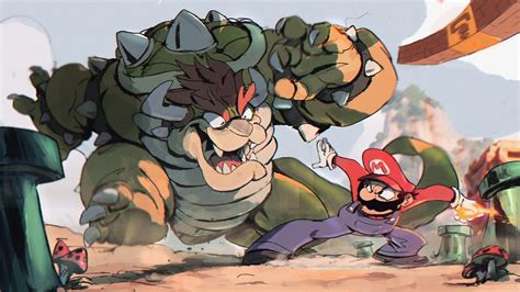 Mario Vs Bowser Drawing