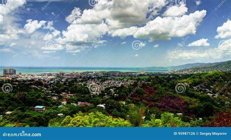 Vista Aerea Di Panorama A Port Of Spain Trinidad E Tobago Fotografia