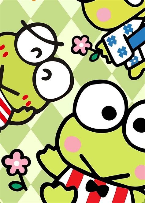 keroppi character pattern poster picture metal print paint