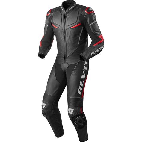 Rev It Masaru One Piece Motorcycle Suit Leather Black Race Track Black