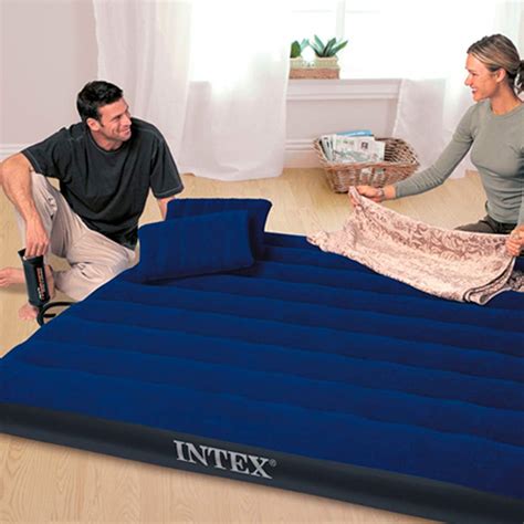 Αγορά Σπίτι Intex Classic Downy Air Bed Set Queen Size 152 X 203 X 22 Cm 4 Piece Set Blue