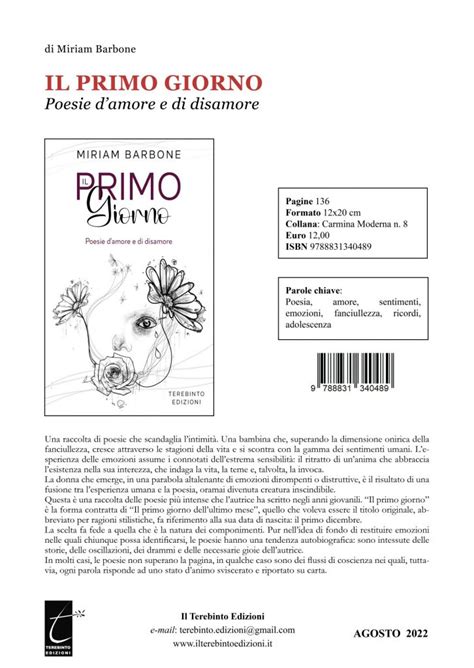 Il Primo Giorno Poesie Di Amore E Disamore La Prima Raccolta Di