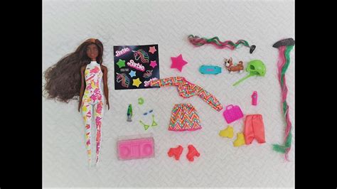 Nueva Barbie Color Reveal Totally Neon Fashions Mu Eca Afroamericana