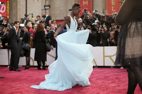 Lupita Nyongo In Light Blue Prada Dress At Oscars 2014 Popsugar Fashion