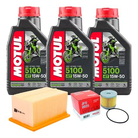 Kit 3 Lts Motul 5100 15w50 Filtro Óleo E Ar Bmw G650 Gs Frete grátis