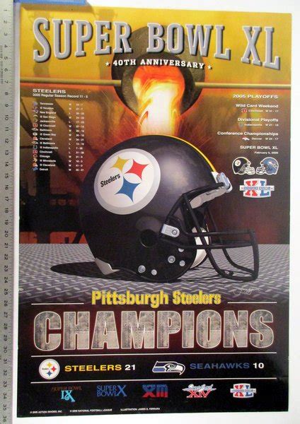 Pittsburgh Steelers - Super Bowl XL Champions poster | Pittsburgh ...