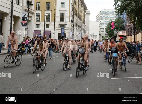 London Uk Th June The World Naked Bike Ride Coasts Through Central London An Annual